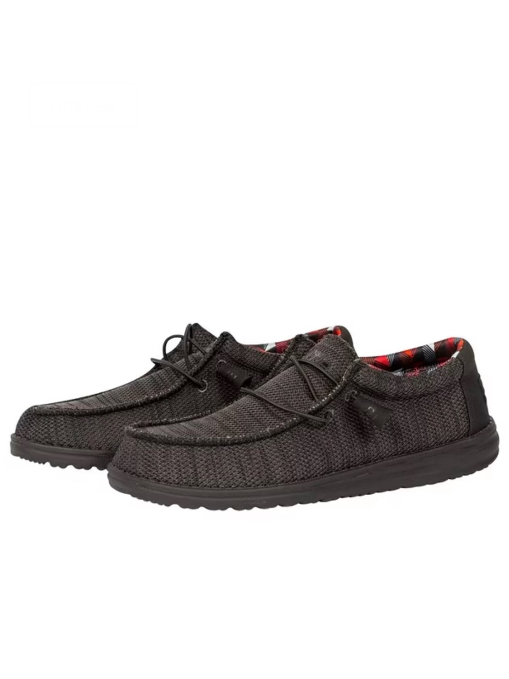 New HEY DUDE Wally Sox Slip-On Shoes in Jet Black sz 9